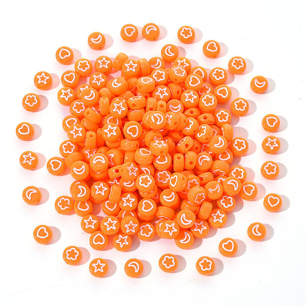 PandaHall Opaque Acrylic Beads, Flat Round with White Heart & Flower & Moon & Star, Orange, 7x4mm, Hole: 1.6mm, 200pcs/set Acrylic Flat...
PandaHall Opaque Acrylic Beads, Flat Round with White Heart & Flower & Moon & Star, Orange, 7x4mm, Hole: 1.6mm, 200pcs/set Acrylic Flat...