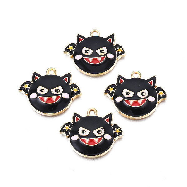 PandaHall Alloy Enamel Pendants, Cadmium Free & Nickel Free & Lead Free, Light Gold, Halloween, Bat, Black, 22x26x3mm, Hole: 1.8mm...
PandaHall Alloy Enamel Pendants, Cadmium Free & Nickel Free & Lead Free, Light Gold, Halloween, Bat, Black, 22x26x3mm, Hole: 1.8mm...