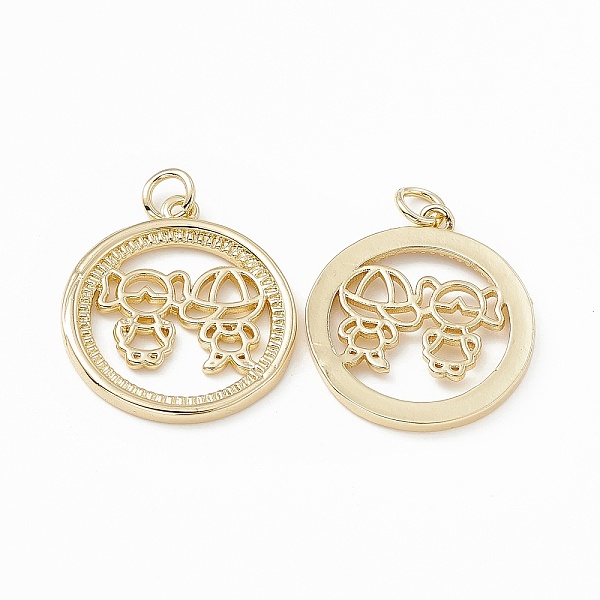 PandaHall Brass Pendants, with Jump Ring, Ring with Boy & Girl Charms, Real 18K Gold Plated, 22.5x20x2mm, Hole: 3mm Brass Ring
PandaHall Brass Pendants, with Jump Ring, Ring with Boy & Girl Charms, Real 18K Gold Plated, 22.5x20x2mm, Hole: 3mm Brass Ring