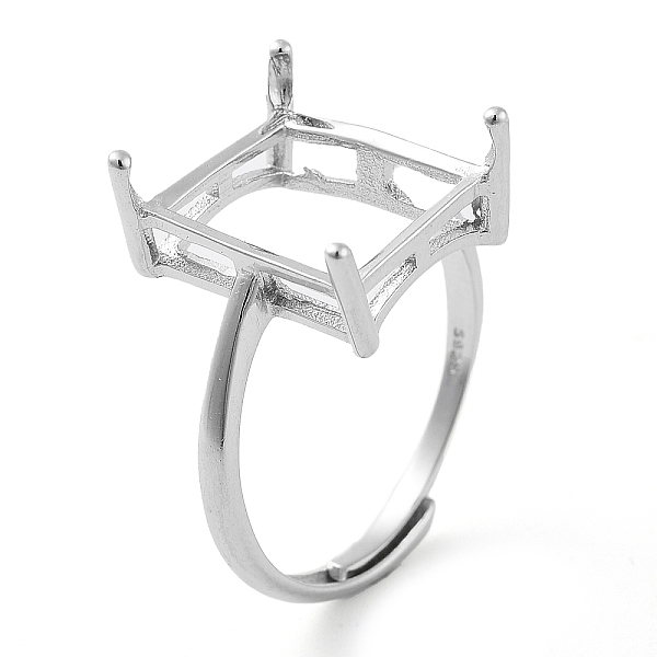 PandaHall Rectangle Adjustable 925 Sterling Silver Ring Components, 4 Claw Prong Ring Settings, Real Platinum Plated, Inner Diameter: 17mm...
PandaHall Rectangle Adjustable 925 Sterling Silver Ring Components, 4 Claw Prong Ring Settings, Real Platinum Plated, Inner Diameter: 17mm...