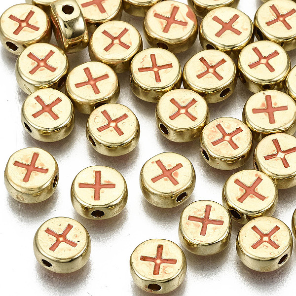 PandaHall Alloy Enamel Beads, Cadmium Free & Lead Free, Flat Round with Cross, Light Gold, Coral, 8x4mm, Hole: 1.5mm Alloy+Enamel Flat Round..., Red
PandaHall Alloy Enamel Beads, Cadmium Free & Lead Free, Flat Round with Cross, Light Gold, Coral, 8x4mm, Hole: 1.5mm Alloy+Enamel Flat Round..., Red