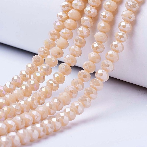 PandaHall Electroplate Glass Beads Strands, Opaque Solid Color, AB Color Plated, Faceted, Rondelle, Antique White, 2.5x2mm, Hole: 0.4mm...
PandaHall Electroplate Glass Beads Strands, Opaque Solid Color, AB Color Plated, Faceted, Rondelle, Antique White, 2.5x2mm, Hole: 0.4mm...