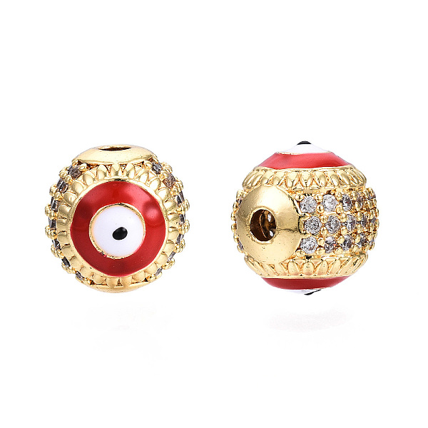 PandaHall Brass Micro Pave Cubic Zirconia Beads, with Enamel, Real 18K Gold Plated, Round with Evil Eye, Nickel Free, Dark Red, 10mm, Hole..., Multicolor
PandaHall Brass Micro Pave Cubic Zirconia Beads, with Enamel, Real 18K Gold Plated, Round with Evil Eye, Nickel Free, Dark Red, 10mm, Hole..., Multicolor