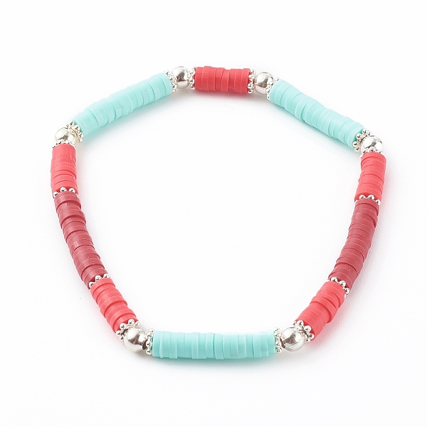 PandaHall Handmade Polymer Clay Heishi Beaded Stretch Bracelets, with Brass Beads, Platinum, Red, Inner Diameter: 2-1/8 inch(5.5cm) Polymer...
PandaHall Handmade Polymer Clay Heishi Beaded Stretch Bracelets, with Brass Beads, Platinum, Red, Inner Diameter: 2-1/8 inch(5.5cm) Polymer...