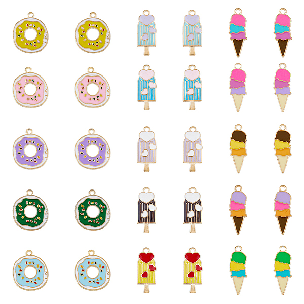 PandaHall SUPERFINDINGS 60Pcs 15 Style Summer Theme Alloy Enamel Pendants, Doughnut & Ice Cream Charms & Ice Sucker with Heart, Mixed Color..., Multicolor
PandaHall SUPERFINDINGS 60Pcs 15 Style Summer Theme Alloy Enamel Pendants, Doughnut & Ice Cream Charms & Ice Sucker with Heart, Mixed Color..., Multicolor
