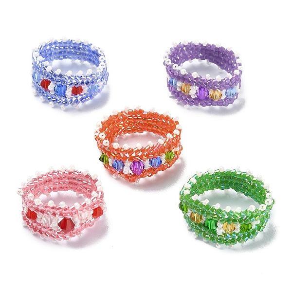 PandaHall Glass Beaded Stretch Rings for Women, Mixed Color, Inner Diameter: 17~18mm Glass Multicolor
PandaHall Glass Beaded Stretch Rings for Women, Mixed Color, Inner Diameter: 17~18mm Glass Multicolor
