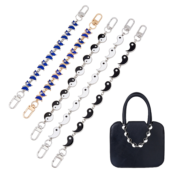 PandaHall SUPERFINDINGS 2 Sets 2 Style Alloy Enamel Butterfly with Evil Eye & Yin Yang Link Chain Purse Strap Extenders, with Alloy Swivel..., Multicolor
PandaHall SUPERFINDINGS 2 Sets 2 Style Alloy Enamel Butterfly with Evil Eye & Yin Yang Link Chain Purse Strap Extenders, with Alloy Swivel..., Multicolor