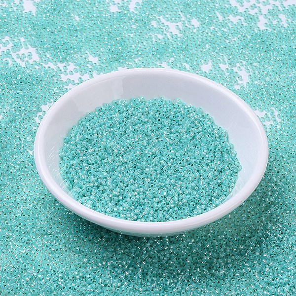 PandaHall MIYUKI Round Rocailles Beads, Japanese Seed Beads, 11/0, (RR571) Dyed Sea Green Silver Lined Alabaster, 2x1.3mm, Hole: 0.8mm..., Cyan
PandaHall MIYUKI Round Rocailles Beads, Japanese Seed Beads, 11/0, (RR571) Dyed Sea Green Silver Lined Alabaster, 2x1.3mm, Hole: 0.8mm..., Cyan