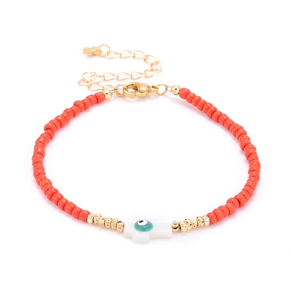 PandaHall Cross with Evil Eye Beaded Bracelets, with Glass Seed & Brass & Natural Freshwater Shell Beads, 304 Stainless Steel Lobster Claw...
PandaHall Cross with Evil Eye Beaded Bracelets, with Glass Seed & Brass & Natural Freshwater Shell Beads, 304 Stainless Steel Lobster Claw...