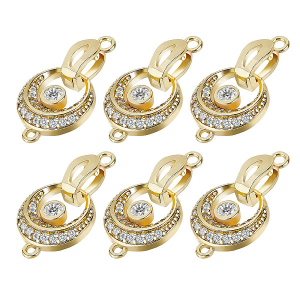 PandaHall CHGCRAFT 6Pcs Brass Fold Over Clasp with Crystal Rhinestone, Crescent Moon, Golden, moon: 16.5x14x3.5mm, hole: 1.5mm, clasp..., Clear
PandaHall CHGCRAFT 6Pcs Brass Fold Over Clasp with Crystal Rhinestone, Crescent Moon, Golden, moon: 16.5x14x3.5mm, hole: 1.5mm, clasp..., Clear
