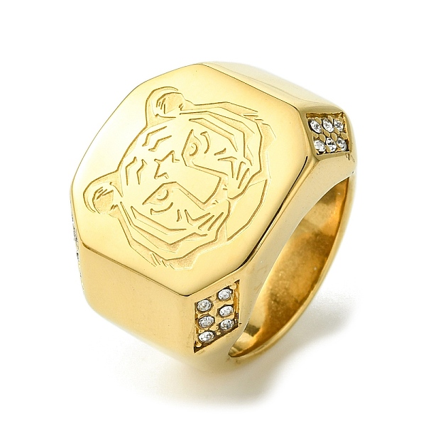 PandaHall 304 Stainless Steel Rhinestone Tiger Signet Rings, Wide Band Ring for Men, Golden, US Size 8~12(18.1~21.4mm), 22mm Stainless..., Clear
PandaHall 304 Stainless Steel Rhinestone Tiger Signet Rings, Wide Band Ring for Men, Golden, US Size 8~12(18.1~21.4mm), 22mm Stainless..., Clear