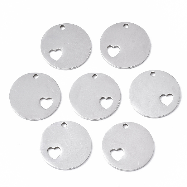 PandaHall 201 Stainless Steel Charms, Laser Cut, FLat Round with Heart, Stainless Steel Color, 15x1mm, Hole: 1.4mm 201 Stainless Steel Flat...
PandaHall 201 Stainless Steel Charms, Laser Cut, FLat Round with Heart, Stainless Steel Color, 15x1mm, Hole: 1.4mm 201 Stainless Steel Flat...
