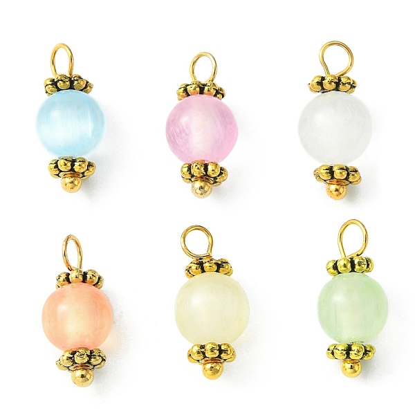 PandaHall Natural Selenite Dyed Round Charms, with Antique Golden Tone Alloy Daisy Spacer Beads and 304 Stainless Steel Loops, Mixed Color..., Multicolor
PandaHall Natural Selenite Dyed Round Charms, with Antique Golden Tone Alloy Daisy Spacer Beads and 304 Stainless Steel Loops, Mixed Color..., Multicolor