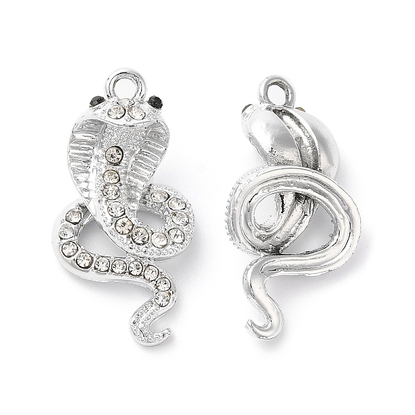 PandaHall Rack Plating Alloy Rhinestone Pendants, CoBra Snake Charms, Platinum, 29x14x11.5mm, Hole: 2mm Alloy+Rhinestone Snake Clear
PandaHall Rack Plating Alloy Rhinestone Pendants, CoBra Snake Charms, Platinum, 29x14x11.5mm, Hole: 2mm Alloy+Rhinestone Snake Clear