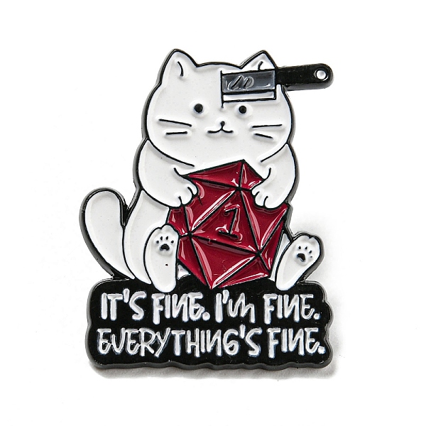 PandaHall Cat Dice Knife Enamel Pins, Black Alloy Brooches for Backpack Clothes, Word It's Fine I'm Fine Everything's Fine, Dark Red...
PandaHall Cat Dice Knife Enamel Pins, Black Alloy Brooches for Backpack Clothes, Word It's Fine I'm Fine Everything's Fine, Dark Red...