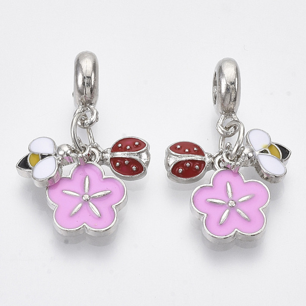 PandaHall Alloy European Dangle Charms, with Enamel and Iron Jump Rings, Large Hole Pendants, Flower and Bees and Ladybug, Colorful...
PandaHall Alloy European Dangle Charms, with Enamel and Iron Jump Rings, Large Hole Pendants, Flower and Bees and Ladybug, Colorful...