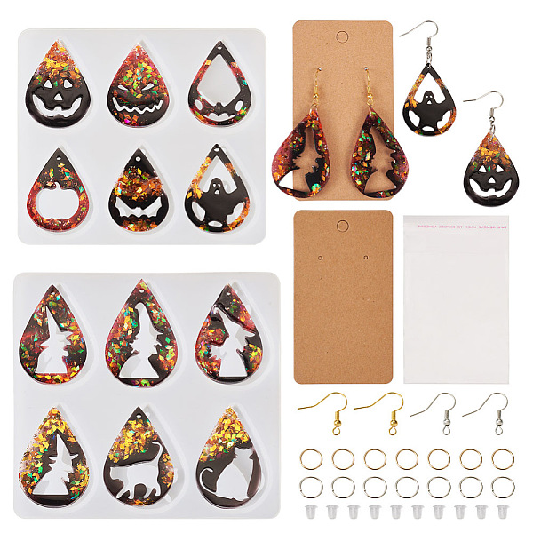 PandaHall 2Pcs 2 Style Halloween Teardrop Pendant Silicone Molds, with Brass Earring Hooks, Iron Jump Rings, Plastic Ear Nut, Paper Earring..., White
PandaHall 2Pcs 2 Style Halloween Teardrop Pendant Silicone Molds, with Brass Earring Hooks, Iron Jump Rings, Plastic Ear Nut, Paper Earring..., White