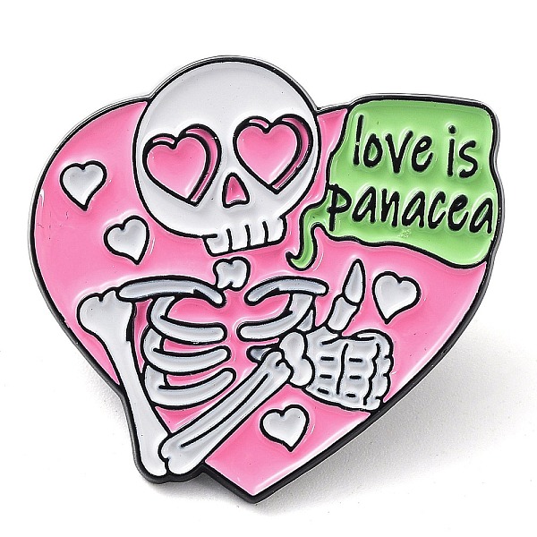 PandaHall Valentine's Day Black Zinc Alloy Brooches, Skull Pink Enamel Pins for Women, Heart, 27.5x30x1.5mm Alloy+Enamel Heart Pink
PandaHall Valentine's Day Black Zinc Alloy Brooches, Skull Pink Enamel Pins for Women, Heart, 27.5x30x1.5mm Alloy+Enamel Heart Pink