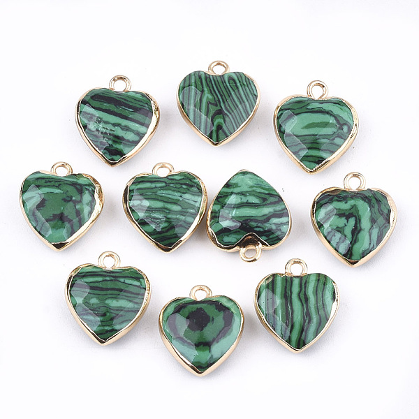PandaHall Electroplate Synthetic Malachite Pendants, with Cadmium Free & Nickel Free & Lead Free Iron Findings, Faceted, Heart, Golden...
PandaHall Electroplate Synthetic Malachite Pendants, with Cadmium Free & Nickel Free & Lead Free Iron Findings, Faceted, Heart, Golden...