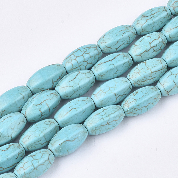 PandaHall Synthetic Turquoise Beads Strands, Oval, Dark Turquoise, 14~14.5x9x8mm, Hole: 1mm, about 28pcs/strand, 15.7 inch Synthetic..., Cyan
PandaHall Synthetic Turquoise Beads Strands, Oval, Dark Turquoise, 14~14.5x9x8mm, Hole: 1mm, about 28pcs/strand, 15.7 inch Synthetic..., Cyan