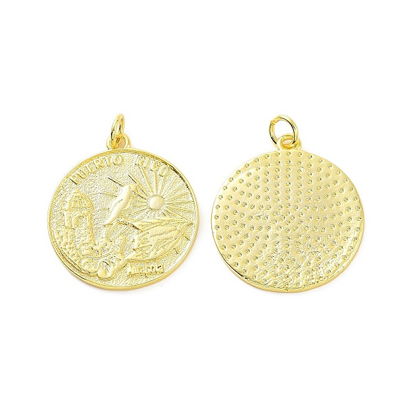 PandaHall Rack Plating Brass Pendants, with Jump Ring, Long-Lasting Plated, Cadmium Free & Lead Free, Flat Round with Word Puerto Rico &...
PandaHall Rack Plating Brass Pendants, with Jump Ring, Long-Lasting Plated, Cadmium Free & Lead Free, Flat Round with Word Puerto Rico &...