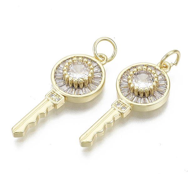 PandaHall Brass Micro Pave Cubic Zirconia Pendants, Nickel Free, with Jump Rings, Key, Clear, Real 18K Gold Plated, 26x10.5x4mm, Jump Ring...
PandaHall Brass Micro Pave Cubic Zirconia Pendants, Nickel Free, with Jump Rings, Key, Clear, Real 18K Gold Plated, 26x10.5x4mm, Jump Ring...