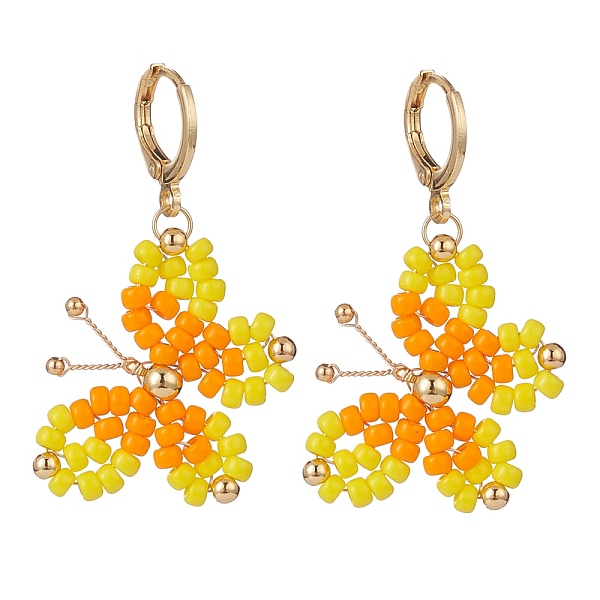 PandaHall Glass Braided Butterfly Dangle Leverback Earrings, Gold Plated Brass Wire Wrap Jewelry for Women, Orange, 42mm, Pin: 0.9mm Glass...
PandaHall Glass Braided Butterfly Dangle Leverback Earrings, Gold Plated Brass Wire Wrap Jewelry for Women, Orange, 42mm, Pin: 0.9mm Glass...