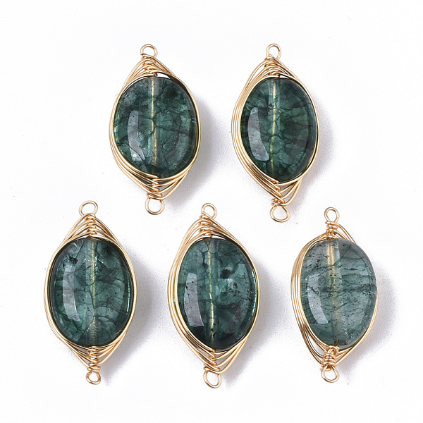 PandaHall Natural Quartz Crystal Links Connectors, Dyed, Wire Wrapped Links, with Brass Wires, Oval, Light Gold, Sea Green, 23~24x11~12x6mm...
PandaHall Natural Quartz Crystal Links Connectors, Dyed, Wire Wrapped Links, with Brass Wires, Oval, Light Gold, Sea Green, 23~24x11~12x6mm...