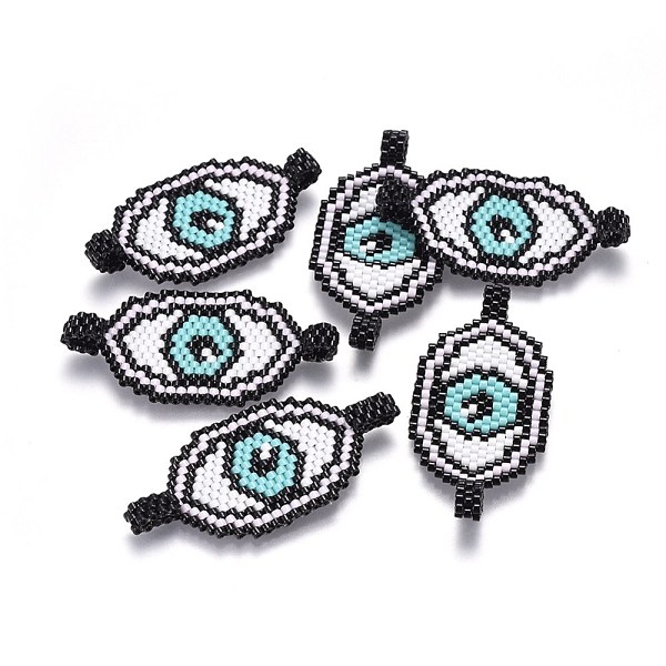 PandaHall MIYUKI & TOHO Handmade Japanese Seed Beads Links, Loom Pattern, Eye, Colorful, 22~23x48~48.5x1.7mm, Hole: 4mm Glass Eye Black
PandaHall MIYUKI & TOHO Handmade Japanese Seed Beads Links, Loom Pattern, Eye, Colorful, 22~23x48~48.5x1.7mm, Hole: 4mm Glass Eye Black