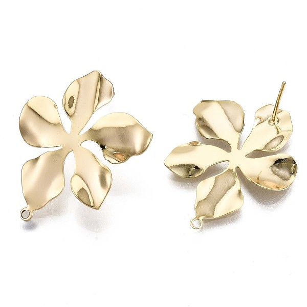 PandaHall Brass Stud Earring Findings, Nickel Free, Twist Flower, Real 18K Gold Plated, 29x24mm, Hole: 1.2mm, Pin: 0.8mm Brass Flower
PandaHall Brass Stud Earring Findings, Nickel Free, Twist Flower, Real 18K Gold Plated, 29x24mm, Hole: 1.2mm, Pin: 0.8mm Brass Flower