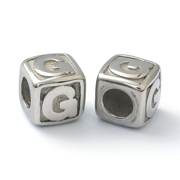 PandaHall 304 Stainless Steel European Beads, Large Hole Beads, Horizontal Hole, Cube with Letter, Stainless Steel Color, Letter.G, 8x8x8mm...
PandaHall 304 Stainless Steel European Beads, Large Hole Beads, Horizontal Hole, Cube with Letter, Stainless Steel Color, Letter.G, 8x8x8mm...