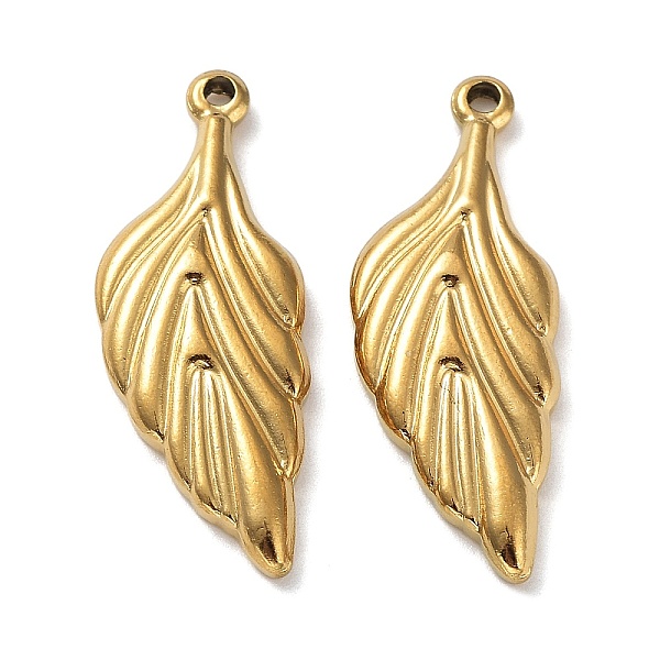 PandaHall Ion Plating(IP) 304 Stainless Steel Pendants, Leaf Charm, Real 18K Gold Plated, 27x11x3mm, Hole: 1.4mm 304 Stainless Steel Leaf
PandaHall Ion Plating(IP) 304 Stainless Steel Pendants, Leaf Charm, Real 18K Gold Plated, 27x11x3mm, Hole: 1.4mm 304 Stainless Steel Leaf