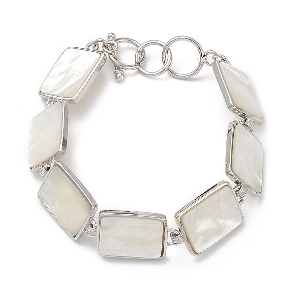PandaHall Natural White Shell Link Chain Bracelets, Platinum Brass Jewelry for Women, Cadmium Free & Lead Free, Rectangle, 8-1/8 inch...
PandaHall Natural White Shell Link Chain Bracelets, Platinum Brass Jewelry for Women, Cadmium Free & Lead Free, Rectangle, 8-1/8 inch...