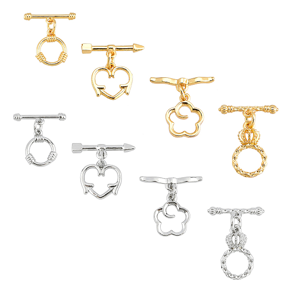 PandaHall 8Set 4 Style Brass Toggle Clasps, Long-Lasting Plated, Flower, Cadmium Free & Lead Free, Mixed Color, Ring: 12~16x10~13x2~3mm...
PandaHall 8Set 4 Style Brass Toggle Clasps, Long-Lasting Plated, Flower, Cadmium Free & Lead Free, Mixed Color, Ring: 12~16x10~13x2~3mm...