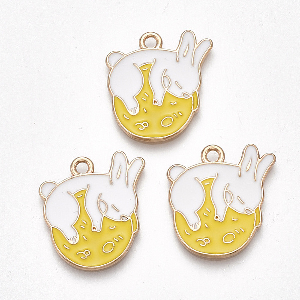 PandaHall Alloy Pendants, Cadmium Free & Lead Free, with Enamel, Rabbit with Moon, Light Gold, Gold, 21x19x1mm, Hole: 2mm Alloy+Enamel Moon...
PandaHall Alloy Pendants, Cadmium Free & Lead Free, with Enamel, Rabbit with Moon, Light Gold, Gold, 21x19x1mm, Hole: 2mm Alloy+Enamel Moon...
