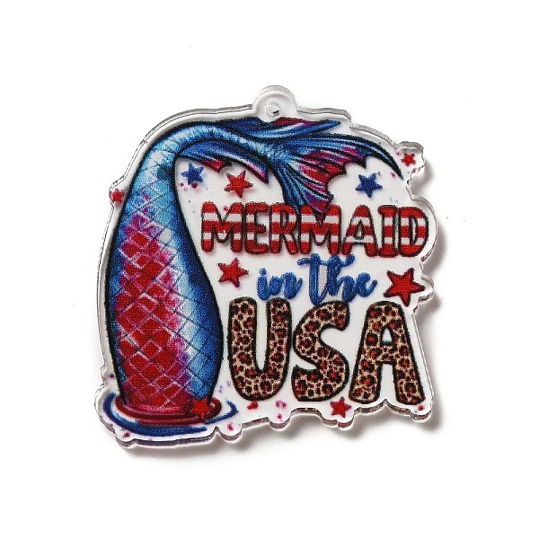 PandaHall Independence Day Printed Acrylic Pendants, Fishtail, 38x35x2mm, Hole: 1.4mm Acrylic Fish
PandaHall Independence Day Printed Acrylic Pendants, Fishtail, 38x35x2mm, Hole: 1.4mm Acrylic Fish