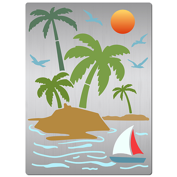 PandaHall GORGECRAFT Coconut Tree Stencil Metal Summer Beach Sailboat Sun Geese Palms Painting Stencils Stainless Steel Template for...
PandaHall GORGECRAFT Coconut Tree Stencil Metal Summer Beach Sailboat Sun Geese Palms Painting Stencils Stainless Steel Template for...