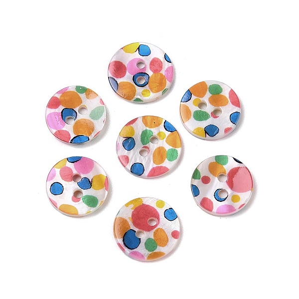 PandaHall 2-Hole Freshwater Shell Buttons, Flat Round, Colorful, 14x2mm, Hole: 2mm Shell Flat Round
PandaHall 2-Hole Freshwater Shell Buttons, Flat Round, Colorful, 14x2mm, Hole: 2mm Shell Flat Round