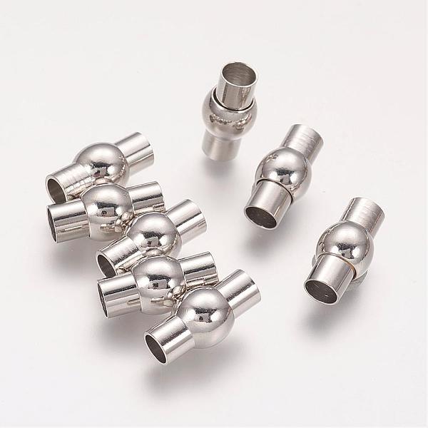 PandaHall Brass Magnetic Clasps with Glue-in Ends, Nickel Free, Oval, Platinum, 15.5~17x9mm, Hole: 5mm Brass Oval
PandaHall Brass Magnetic Clasps with Glue-in Ends, Nickel Free, Oval, Platinum, 15.5~17x9mm, Hole: 5mm Brass Oval