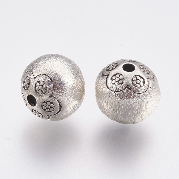 PandaHall Brass Textured Beads, Round with Flower, Antique Silver, 13.5mm, Hole: 2mm Brass Round
PandaHall Brass Textured Beads, Round with Flower, Antique Silver, 13.5mm, Hole: 2mm Brass Round