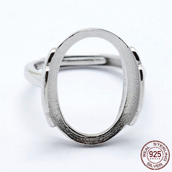 PandaHall Rhodium Plated 925 Sterling Silver Finger Ring Components, Adjustable, Oval, Platinum, Size 7 (17mm), 2mm wide, Tray: 15x20mm...
PandaHall Rhodium Plated 925 Sterling Silver Finger Ring Components, Adjustable, Oval, Platinum, Size 7 (17mm), 2mm wide, Tray: 15x20mm...