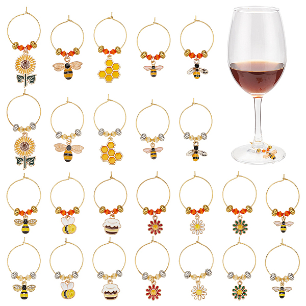 PandaHall 24 Pcs 12 Styles Wine Glass Charms, Bee/Honey Pot/Flower Wine Charms with Acrylic Beads Rings Cup Tag Identifiers for Glasses..., Multicolor
PandaHall 24 Pcs 12 Styles Wine Glass Charms, Bee/Honey Pot/Flower Wine Charms with Acrylic Beads Rings Cup Tag Identifiers for Glasses..., Multicolor