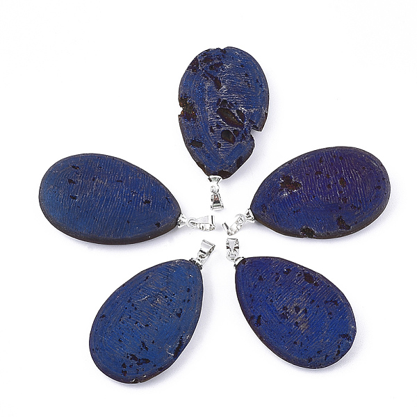 PandaHall Electroplate Natural Druzy Geode Agate Pendants, with Brass Findings, teardrop, Platinum, Blue, 37~38x21~22x7~8mm, Hole: 4.5x4mm...
PandaHall Electroplate Natural Druzy Geode Agate Pendants, with Brass Findings, teardrop, Platinum, Blue, 37~38x21~22x7~8mm, Hole: 4.5x4mm...
