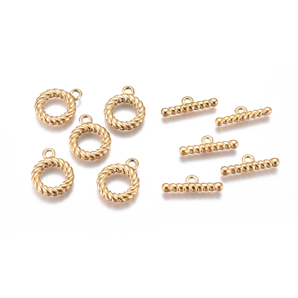 PandaHall Ion Plating(IP) 304 Stainless Steel Toggle Clasps, for DIY Jewelry Making, Golden, Ring: 19x15x3mm, Hole: 2.5mm, Inner Diameter...
PandaHall Ion Plating(IP) 304 Stainless Steel Toggle Clasps, for DIY Jewelry Making, Golden, Ring: 19x15x3mm, Hole: 2.5mm, Inner Diameter...