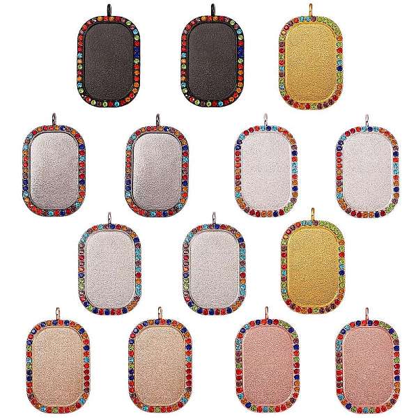 PandaHall 14Pcs 7 Colors Alloy Big Pendant Cabochon Settings, Plain Edge Bezel Cups, with Rhinestone, Rectangle, Mixed Color, Tray: 23x38mm..., Multicolor
PandaHall 14Pcs 7 Colors Alloy Big Pendant Cabochon Settings, Plain Edge Bezel Cups, with Rhinestone, Rectangle, Mixed Color, Tray: 23x38mm..., Multicolor
