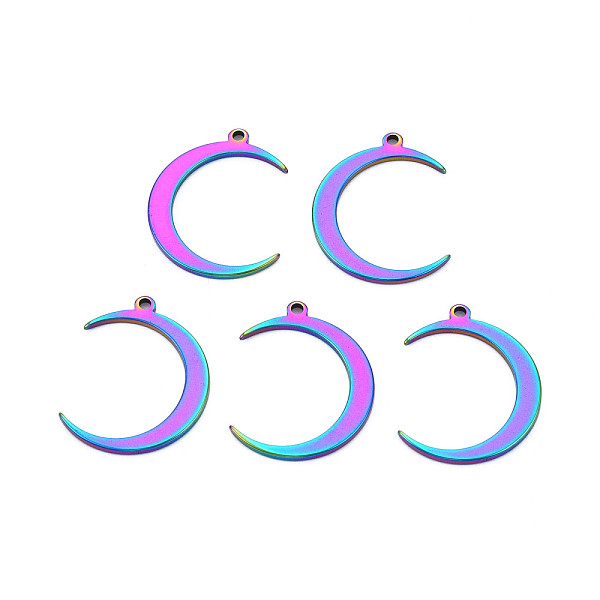 PandaHall Ion Plating(IP) 201 Stainless Steel Pendants, Moon, Rainbow Color, 25.5x20.5x1.5mm, Hole: 2mm 201 Stainless Steel Moon
PandaHall Ion Plating(IP) 201 Stainless Steel Pendants, Moon, Rainbow Color, 25.5x20.5x1.5mm, Hole: 2mm 201 Stainless Steel Moon
