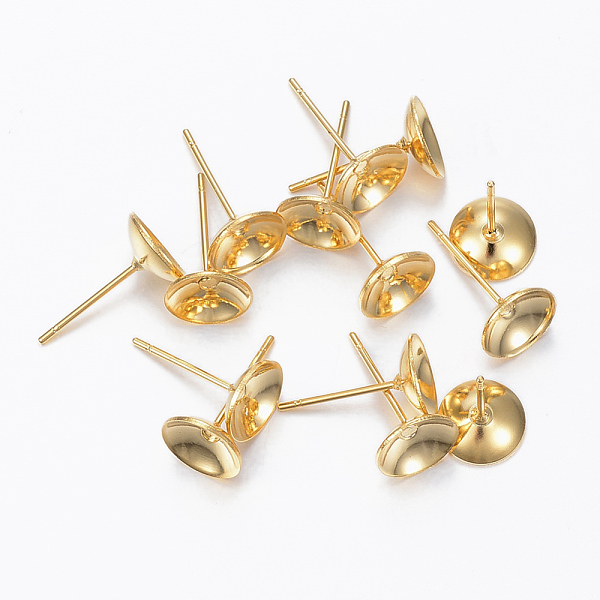 PandaHall 304 Stainless Steel Stud Earring Settings, Real 24K Gold Plated, 14x8mm, Tray: 7.5mm, Pin: 0.8mm 304 Stainless Steel Others
PandaHall 304 Stainless Steel Stud Earring Settings, Real 24K Gold Plated, 14x8mm, Tray: 7.5mm, Pin: 0.8mm 304 Stainless Steel Others