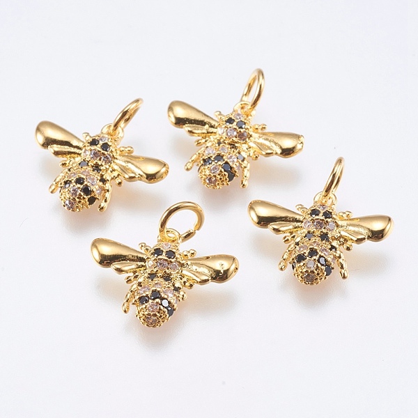 PandaHall Brass Micro Pave Cubic Zirconia Pendants, Cadmium Free & Lead Free, Insects, Real 18K Gold Plated, 11x15x2mm, Hole: 3mm..., Black
PandaHall Brass Micro Pave Cubic Zirconia Pendants, Cadmium Free & Lead Free, Insects, Real 18K Gold Plated, 11x15x2mm, Hole: 3mm..., Black