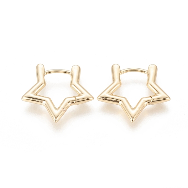 PandaHall Brass Huggie Hoop Earrings, Long-Lasting Plated, Star, Real 18K Gold Plated, 19x21x2.5mm, Pin: 1mm Brass Star
PandaHall Brass Huggie Hoop Earrings, Long-Lasting Plated, Star, Real 18K Gold Plated, 19x21x2.5mm, Pin: 1mm Brass Star