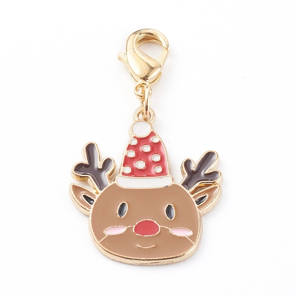 PandaHall Christmas Themed Alloy Enamel Pendants, with Brass Lobster Claw Clasps, Elk with Christmas Hat, Colorful, 39mm Alloy+Enamel Deer
PandaHall Christmas Themed Alloy Enamel Pendants, with Brass Lobster Claw Clasps, Elk with Christmas Hat, Colorful, 39mm Alloy+Enamel Deer